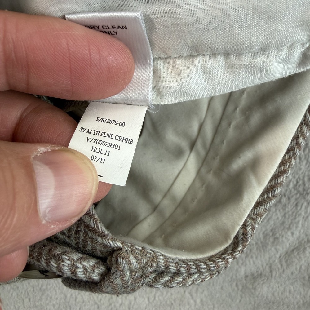 Banana‎ Republic Martin Fit Trousers Pants in Brown Stretch Wool Herringbone 2S - Picture 12 of 12